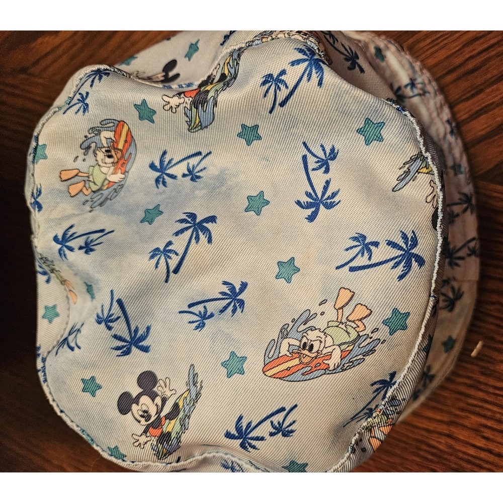 Disney Mickey Mouse Bucket Hat Cap Beach All Over Print Reversible - Picture 2 of 4